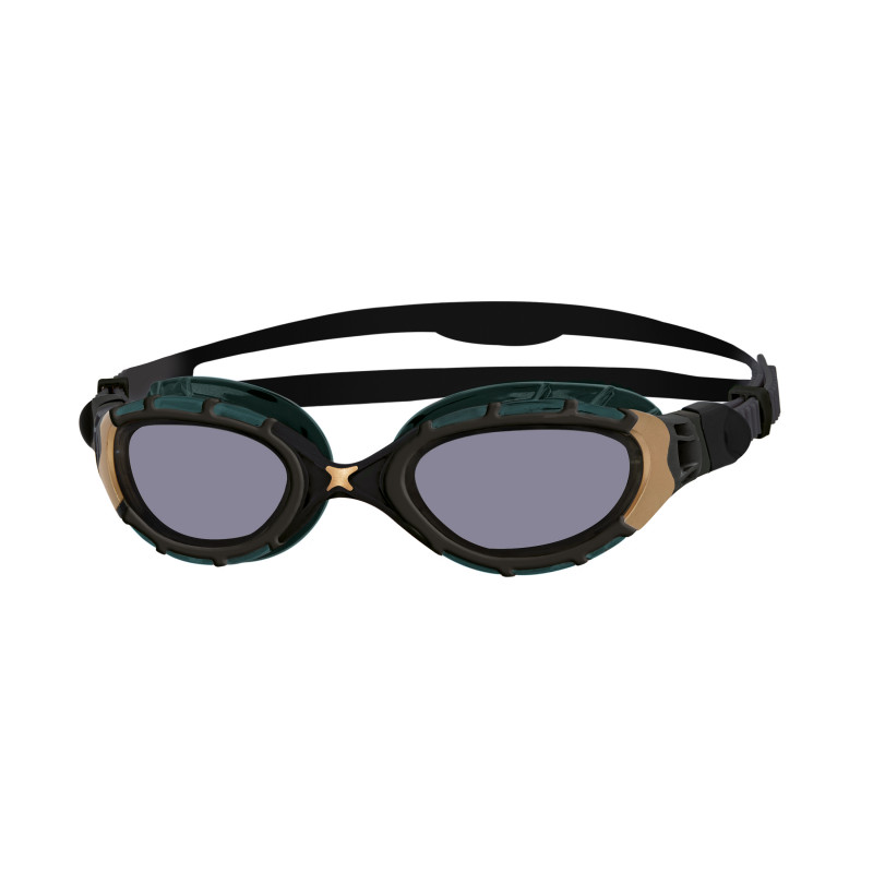 ZOGGS Predator Flex Titanium Reactor Photochromatic Black Gold - Regular Fit - Lunettes Photochromiques Triathlon et natation