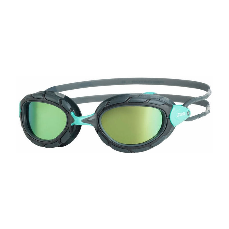 ZOGGS Predator Titanium Reactor REGULAR FIT - Grey Turquoise Reactor Titanium - Lunettes Triathlon et natation