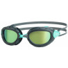 ZOGGS Predator Titanium Reactor REGULAR FIT - Grey Turquoise Reactor Titanium - Lunettes Triathlon et natation