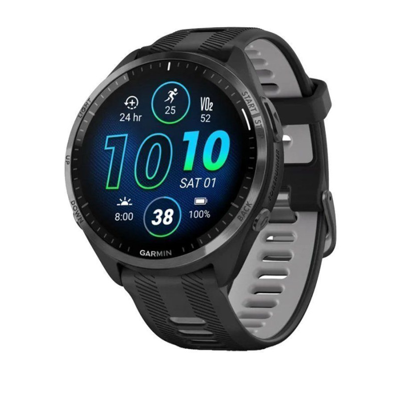 GARMIN 965 Forerunner Noire avec bracelet en silicone noir/gris - Montre GPS Running - EN STOCK