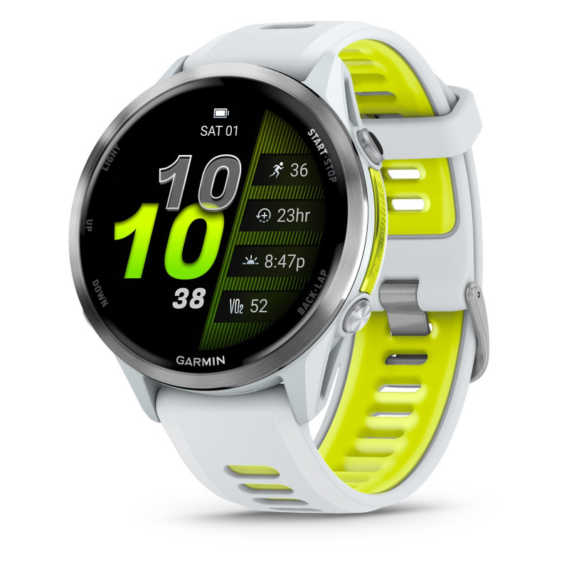 GARMIN Forerunner 970 Whitestone/Amp - Montre Running GPS - EN STOCK - OFFRE SOLDES