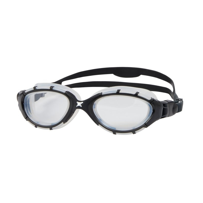 ZOGGS Predator Black Grey Clear Regular Fit - Lunettes triathlon et eau libre