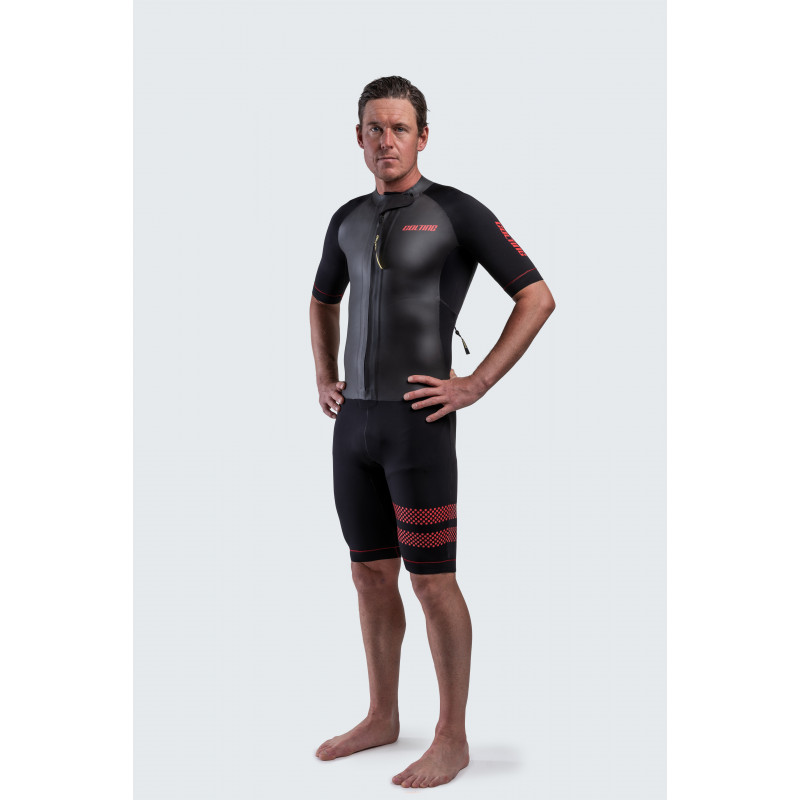 Combinaison Plongée Zone3 Versa Homme - Néoprène 1mm - Orange Haute Visibilité - Pour SUP, Surf