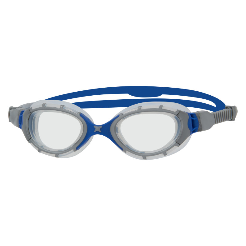 ZOGGS Predator Flex Grey Blue Clear - Smaller Fit - Lunettes Triathlon et natation 