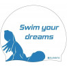 Bonnet de bain SWEAMS Swim your dreams - White Blue